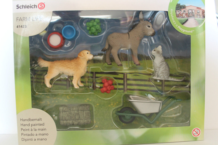 Schleich Figurice Domaće životinje - Pas mačka i magare - hranjenje 41423 - dodatni pogled