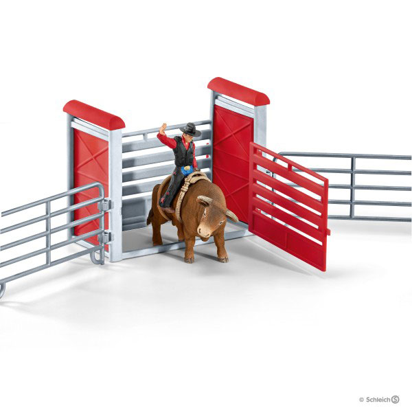 Schleich Figurice Domaće životinje - Rodeo - Kauboj na leđima bika u areni 41419 - dodatni pogled