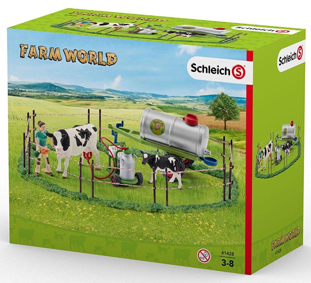 Schleich Figurice Domaće životinje - Muža krava na pašnjaku 41428 - dodatni pogled