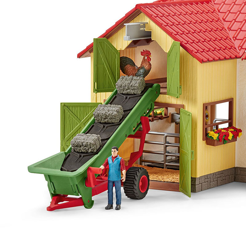 Schleich Figure Domaće životinje - Traka za seno i farmer 42377 - dodatni pogled