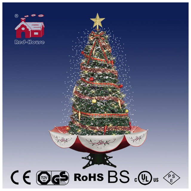 Rotirajuća Okićena Jelka Sa Snegom, Melodijama, LED Lampicama - 190 cm - dodatni pogled