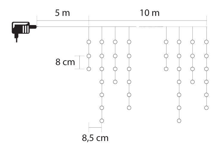 10 metara 600 kom LED niz za spoljnu i unutrašnju upotrebu - dodatni pogled