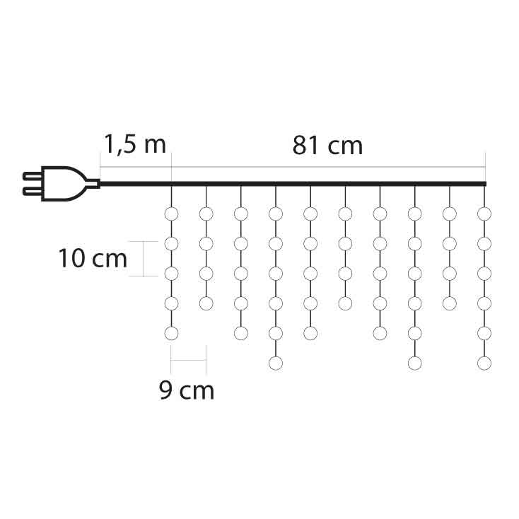 Novogodišnji LED niz sa 50 lampica - dodatni pogled