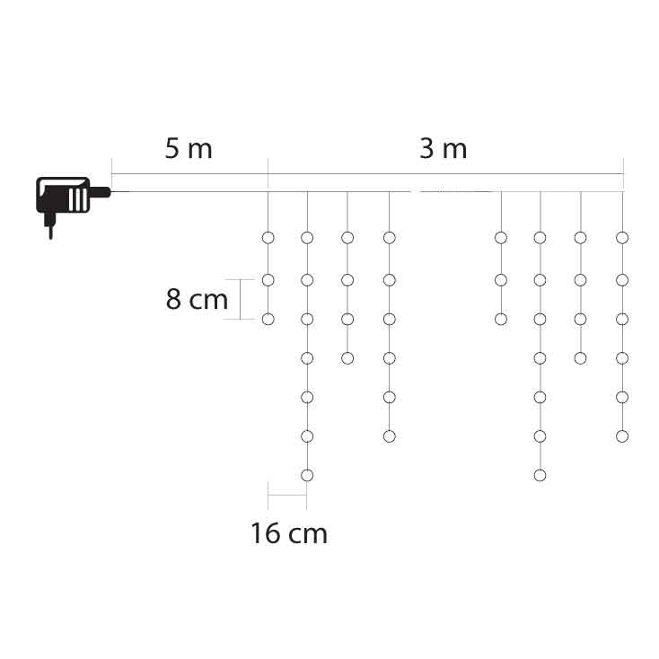 Svetleći niz sa 100 hladno belih LED dioda - dodatni pogled
