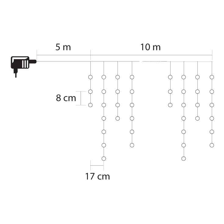 Novogodišnja rasveta za spoljnu i unutrašnju upotrebu 300LED 10m - dodatni pogled