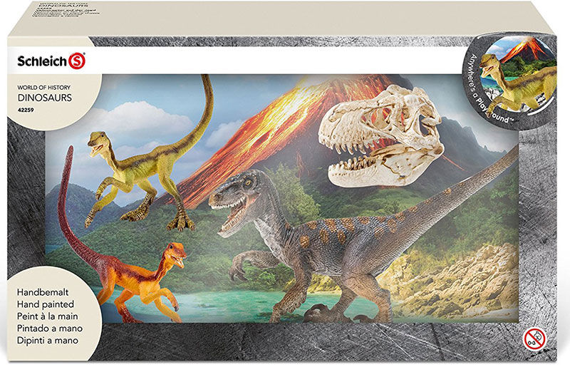 Schleich Figurice Dinosaurusi - Velociraptor i Kompsognatusi u lovu 42259 - dodatni pogled