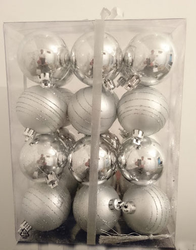 Ukrasi, Kugle Za Jelku 24 Komada SIlver - dodatni pogled