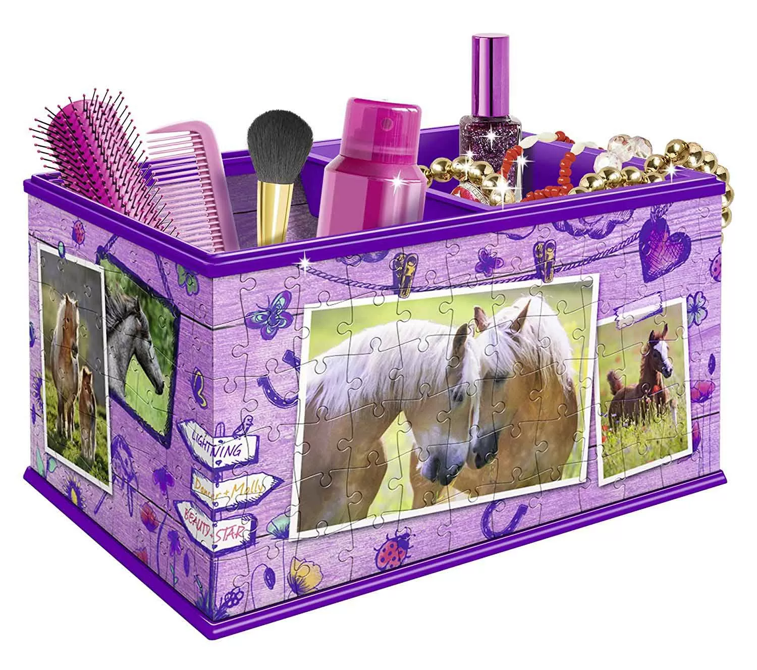 Ravensburger 3D puzzle GIRLY GIRL edition - Za devojčice - Kutija za sitnice - Konji - Storage Box Horses 216 delova RA12072