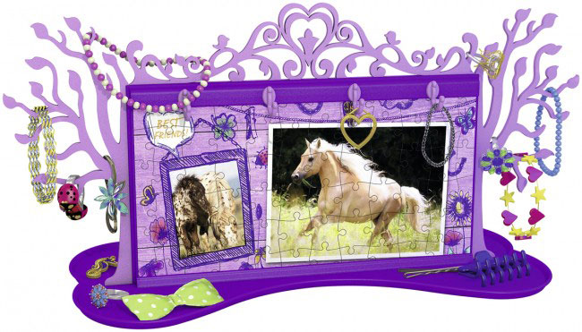 Ravensburger 3D puzzle GIRLY GIRL edition - Za devojčice - Drvce za odlaganje nakita - Konji - Horses Jewellery Tree 108 delova RA12068 - dodatni pogled