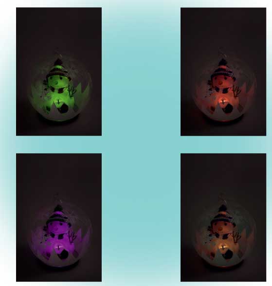 Svetleći sneško u kugli LED GLG13/RD - dodatni pogled