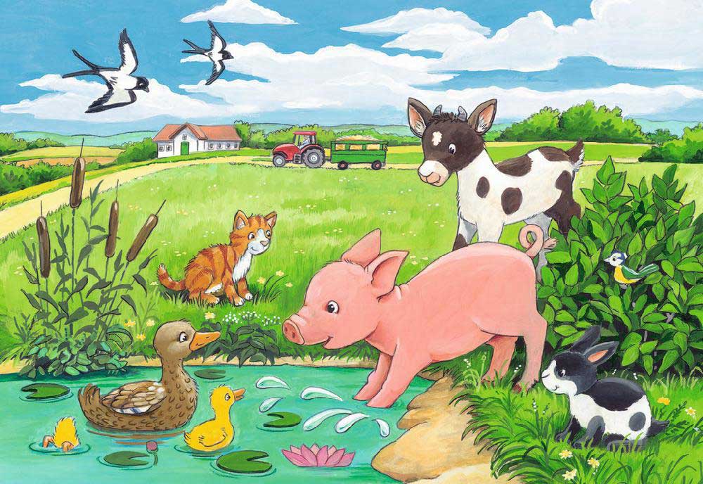 Ravensburger puzzle Dečije puzle - 2x12 - Životinje - Baby Farm Animals 2x12 delova RA07582 - dodatni pogled