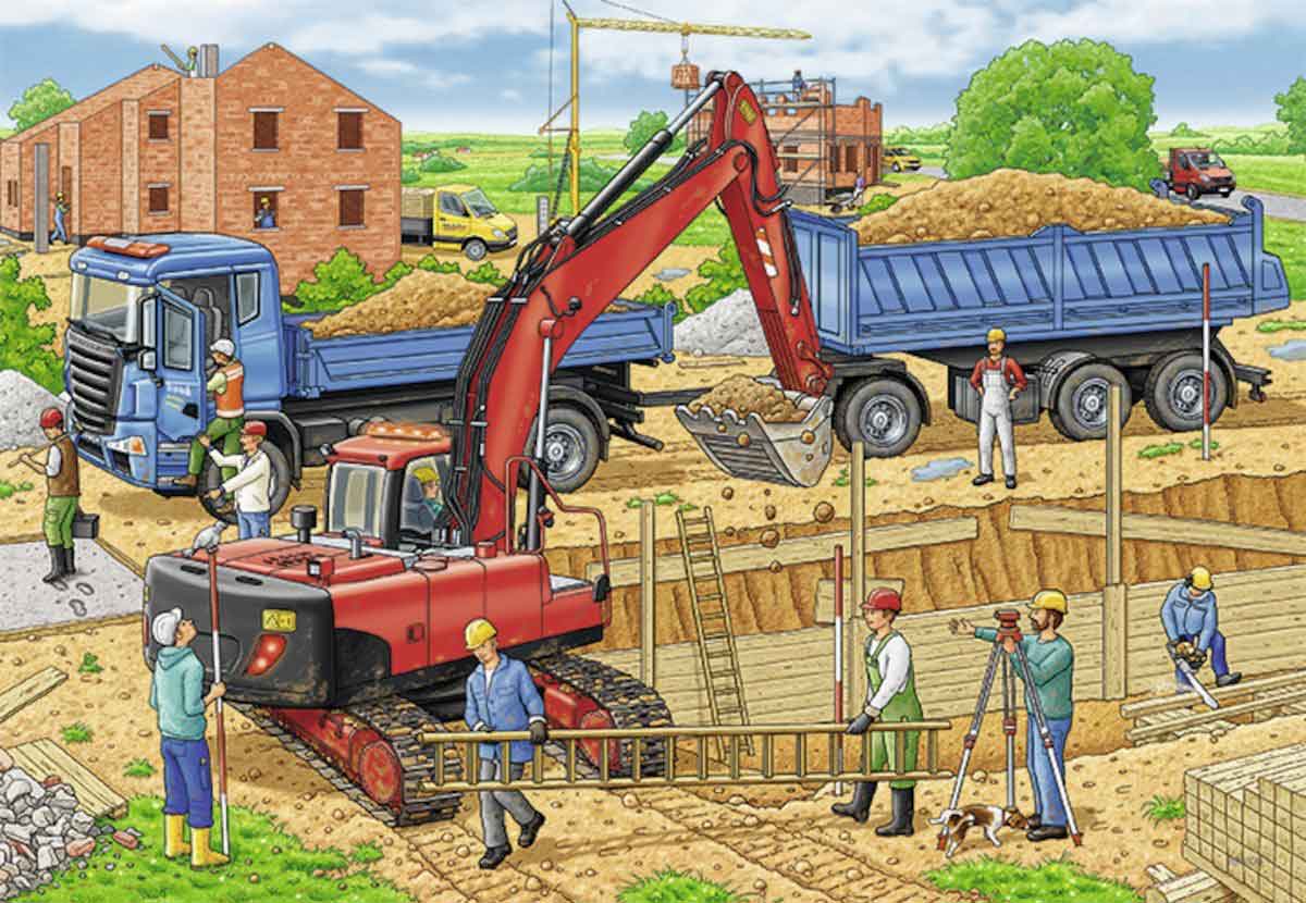 Ravensburger puzzle Dečije puzle - 2x12 - Busy Construction Site 2x12 delova RA07589 - dodatni pogled