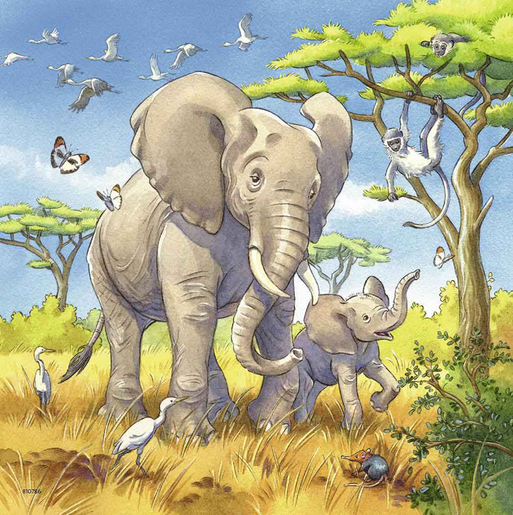Ravensburger puzzle Dečije puzle - 3x49 - Životinje - Wild Animals 3x49 delova RA08003 - dodatni pogled
