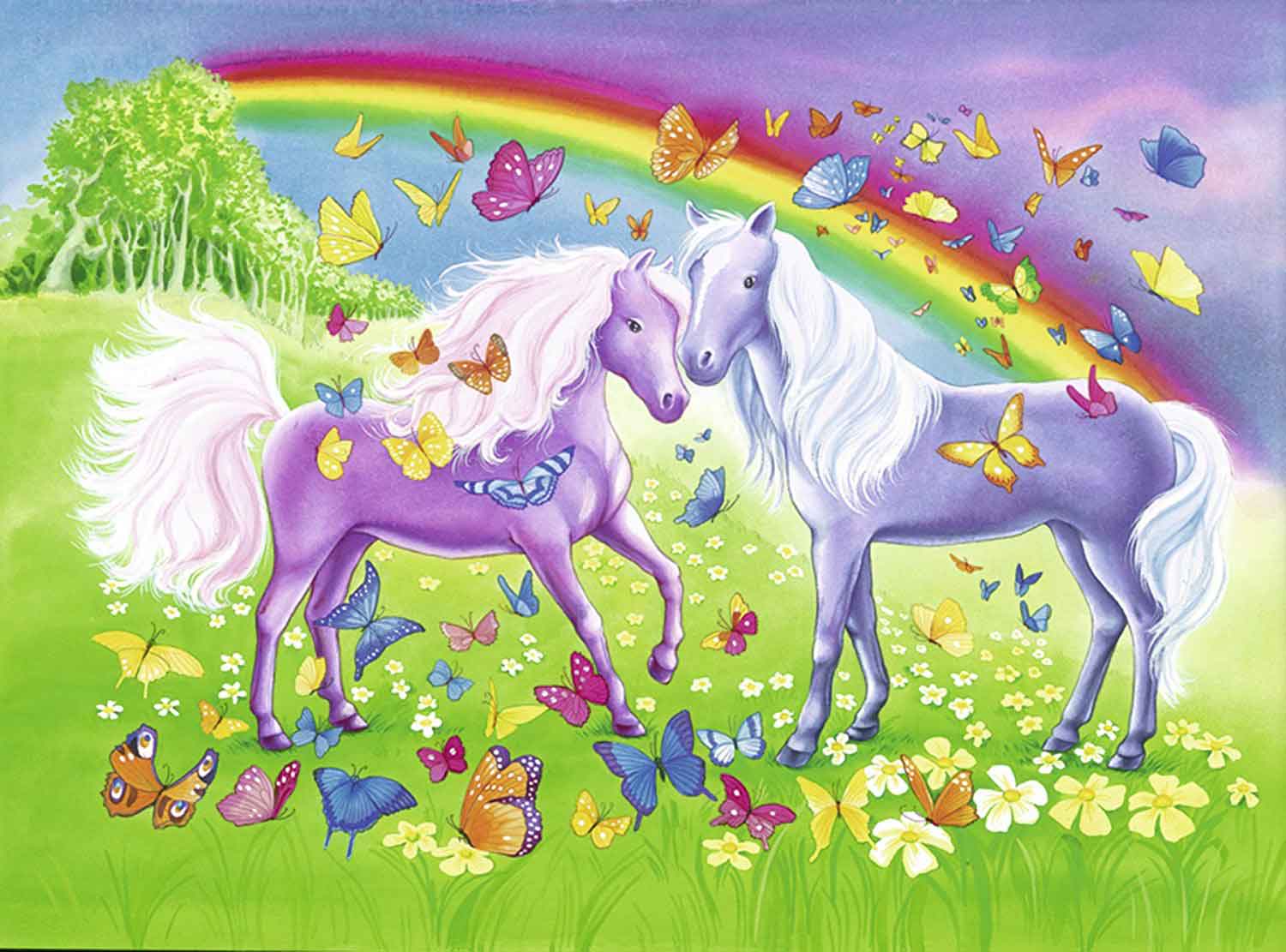 Ravensburger puzzle Dečije puzle - 2x24 - Životinje - Konji - Rainbow Horses   2x24 delova RA09193 - dodatni pogled
