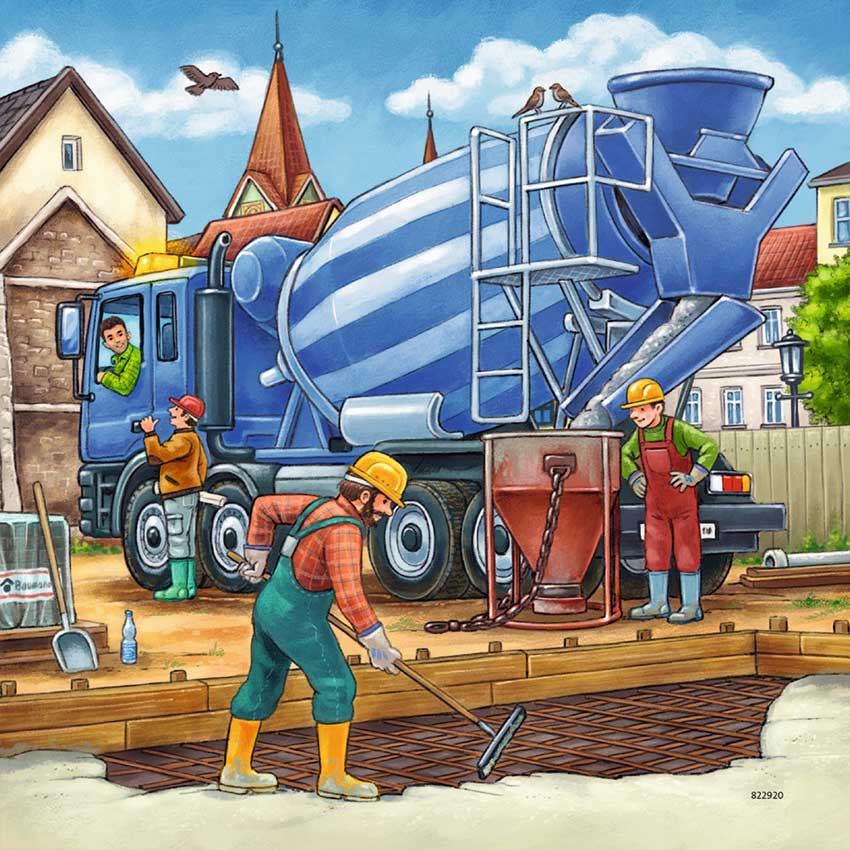 Ravensburger puzzle Dečije puzle - 3x49 - Large construction vehicles 3x49 delova RA09226 - dodatni pogled