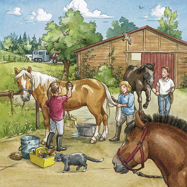 Ravensburger puzzle Dečije puzle - 3x49 - Životinje - Konji - A Day with Horses 3x49 delova RA09237 - dodatni pogled