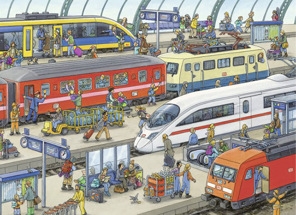 Ravensburger puzzle Dečije puzle - 60 - 1:1 - Railway Station - Železnička stanica  60 delova RA09610 - dodatni pogled