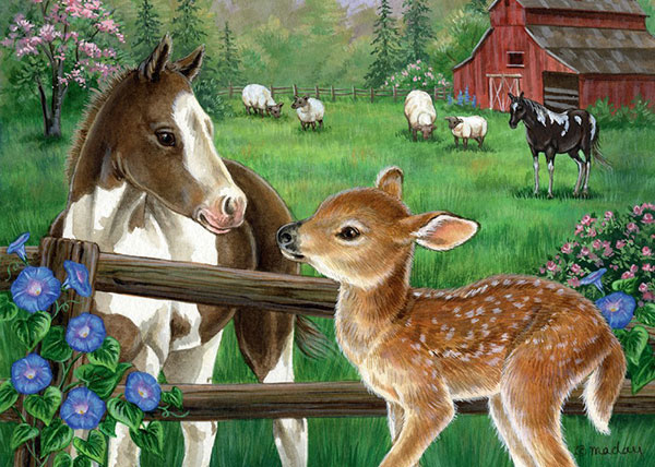 Ravensburger puzzle Dečije puzle - 60 - 1:1 - Životinje - Konji - Lane - New neighbors   60 delova RA09625 - dodatni pogled