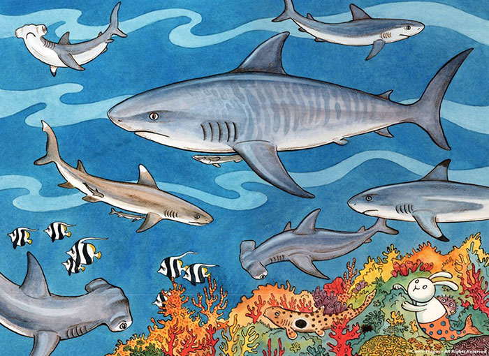 Ravensburger puzzle Dečije puzle - 60 - 1:1 - Životinje - Ajkule - Sea of Sharks 60 delova RA09628 - dodatni pogled