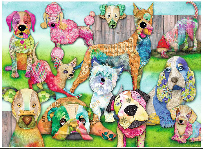 Ravensburger puzzle Dečije puzle - XXL - Životinje - Kučići - Pačvork kuce  150 delova RA10041 - dodatni pogled