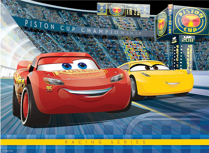 Ravensburger puzzle Dečije puzle - XXL - Disney - PIXAR - Cars 3 - Piston Cup Championship 100 delova RA10851 - dodatni pogled