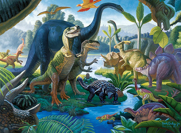 Ravensburger puzzle Dečije puzle - XXL - 1:1 - Dinosaurusi - Land of The Giants - Zemlja reptila 100 delova RA10740 - dodatni pogled