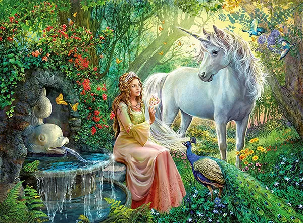 Ravensburger puzzle puzle - XXL - Jednorozi - Princess And Unicorn 100 delova RA10559