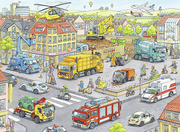 Ravensburger puzzle Dečije puzle - XXL - Vehicles in the City - Vozila u gradu 100 delova RA10558 - dodatni pogled