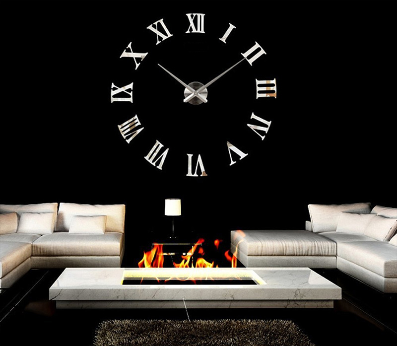 3D Veliki Samolepljivi Akrilni Zidni Sat T4309S - dodatni pogled