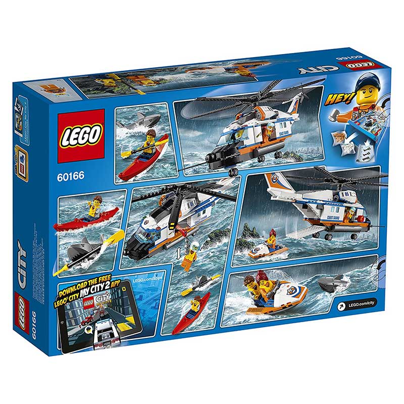 LEGO® City kocke Heavy-duty Rescue Helicopter - Obalska straža: Spasilački helikopter  415 delova 60166 - dodatni pogled