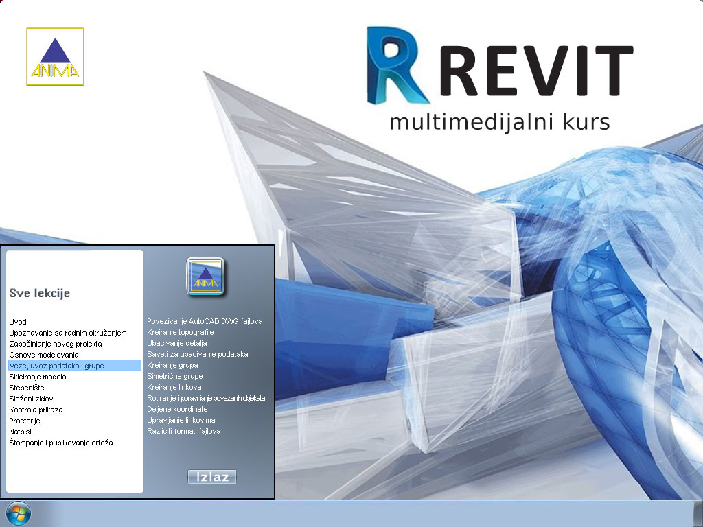 Komplet multimedijalnih kurseva za Revit - dodatni pogled