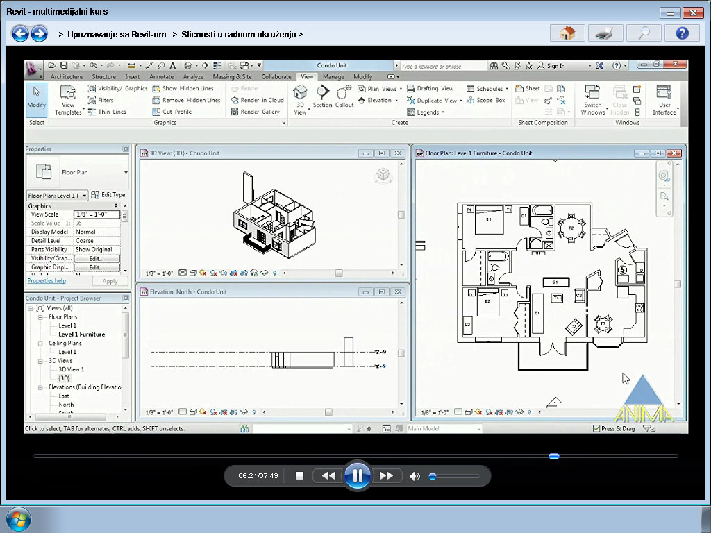 Multimedijalni kurs Revit – prelazak sa AutoCAD-a - dodatni pogled