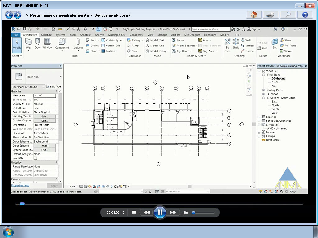 Multimedijalni kurs Revit – povezivanje sa AutoCAD-om - dodatni pogled