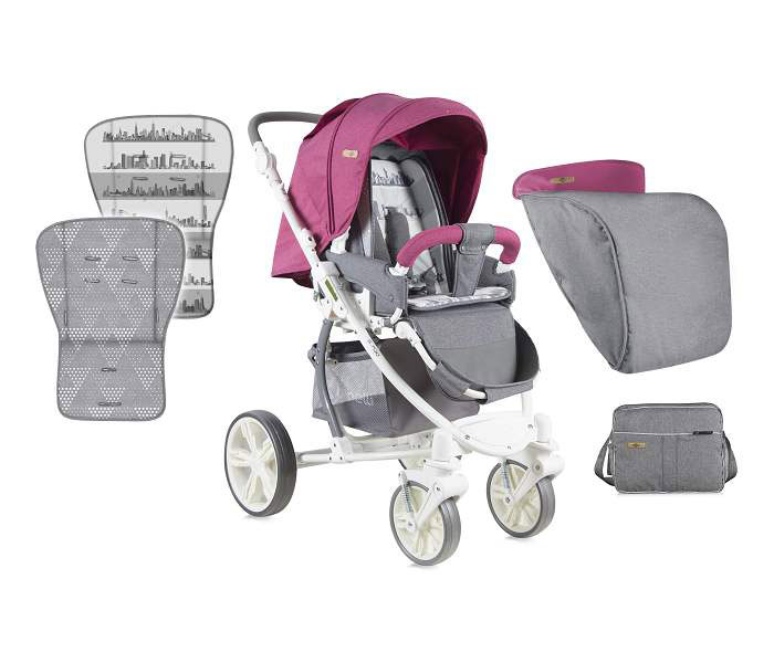 Lorelli Kolica S700 Rose and Grey Cities + Torba za mamu - dodatni pogled