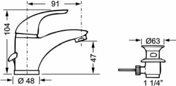 Jednoručna baterija za lavabo Primo SAC870 - dodatni pogled