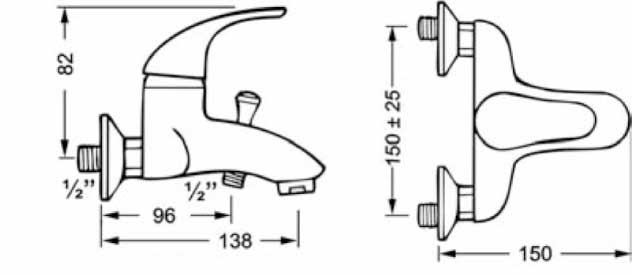 Jednoručna baterija za kadu Primo SAC871 - dodatni pogled