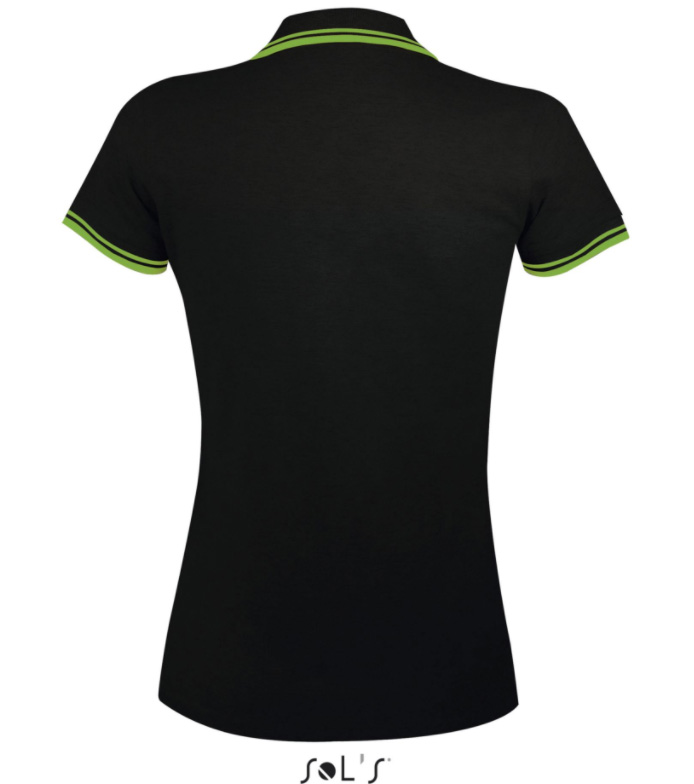 Sols Pasadena Ženska majica sa kragnom vel. L Black/Green 00578 - dodatni pogled