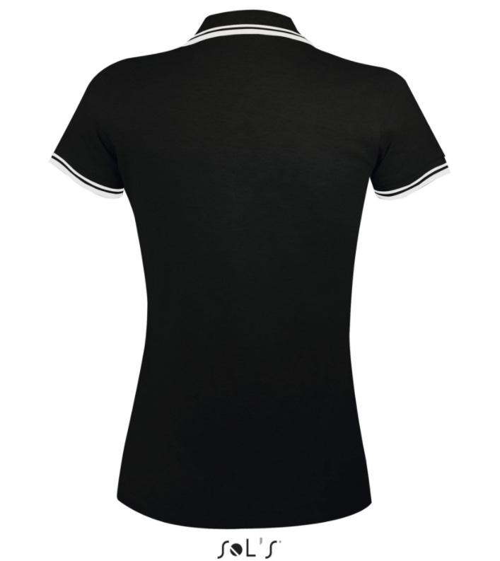 Sols Pasadena Ženska majica sa kragnom vel. XL Black/White 00578 - dodatni pogled