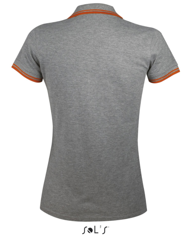 Sols Pasadena Ženska majica sa kragnom vel. S Melange Grey/Orange 00578 - dodatni pogled