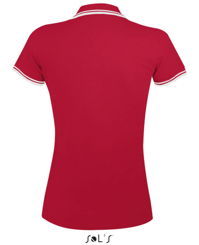 Sols Pasadena Ženska majica sa kragnom vel. XXL Red/White 00578 - dodatni pogled