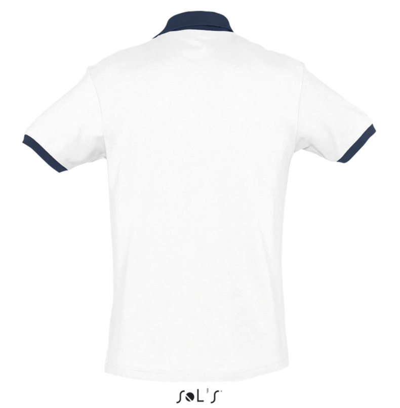 Muška majica sa kragnom veličina XXL Sols Prince White/French Navy 11369 - dodatni pogled