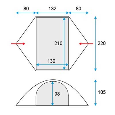 Loap Šator za dve osobe Foss 2 - dodatni pogled