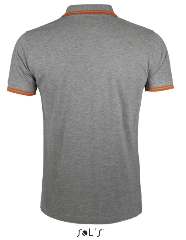 Polo majica za muškarce veličina 3XL Sols Pasadena Melange Grey/Orange 00577 - dodatni pogled