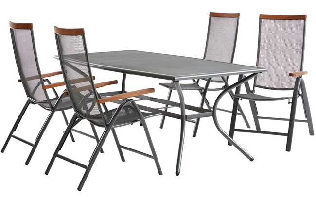 Baštenska garnitura Laura Sto i četiri podesive stolice - dodatni pogled