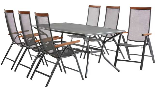 Baštenska garnitura Laura+ Sto i šest podesivih stolica - dodatni pogled