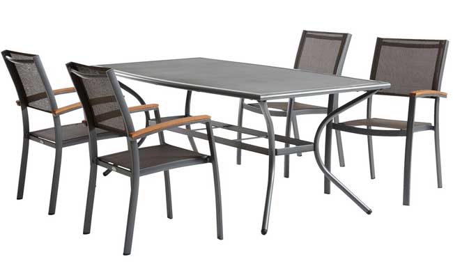 Baštenska garnitura Maurice Sto i četiri stolice - dodatni pogled