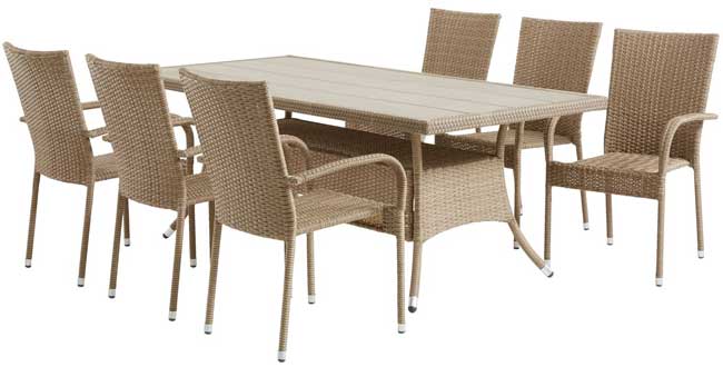 Baštenska garnitura Aracena+ Sto i šest stolica - dodatni pogled