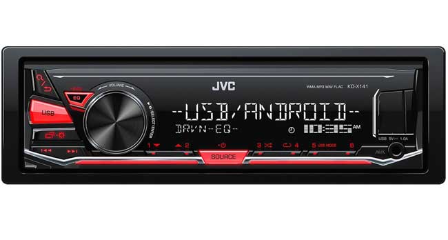 JVC KD-X141 auto radio USB MP3 plejer - dodatni pogled