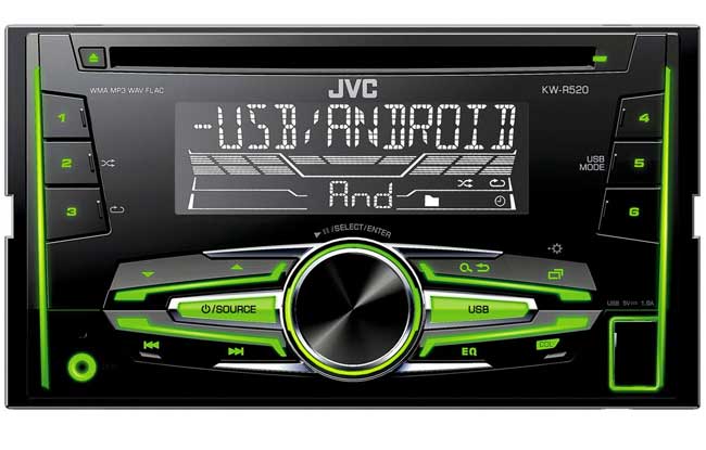 JVC KW-R520 2DIN auto radio USB CD plejer - dodatni pogled