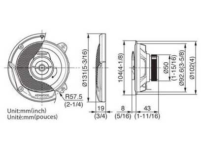 Kenwood KFC-E1065 Zvučnik za automobil 10cm 2-sistemski - dodatni pogled